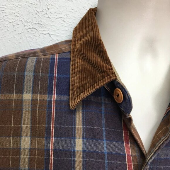 Vintage Polo Ralph Lauren Shirt Mens XL Plaid Heavy Canvas Button Up Corduroy Co - Picture 3 of 7